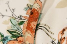 Romantic Floral Rayon - Creamsicle & White
