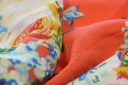 Bright Carrot Blooms Rayon