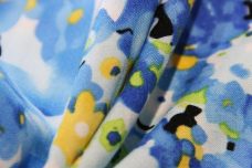 Blue & Yellow Floral Rayon