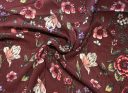 Large Floral Rayon Crepe - Burgundy