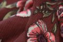 Large Floral Rayon Crepe - Burgundy