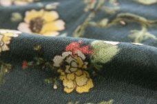 Floral Rayon Crepe - Dusty Teal