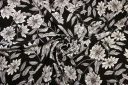 Large Black & Ivory Floral Rayon