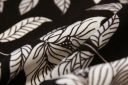 Large Black & Ivory Floral Rayon