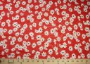 Daisies Rayon Chiffon - Red