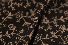 Small Beige & Black Floral Rayon