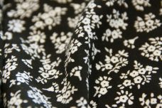 Small Ivory & Black Floral Rayon