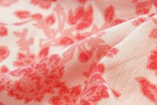 Coral Floral Rayon Crepe