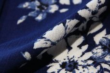 Blue & White Floral Rayon Crepe