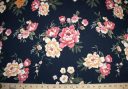 Large Navy Floral Rayon Crepe