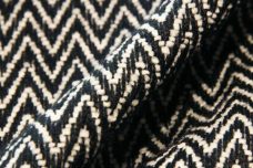 Herringbone Poly/Wool Chenille - Black & White