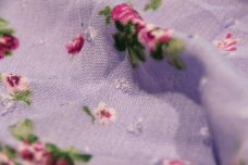 Lavender Dotted Swiss Floral Rayon Crepe