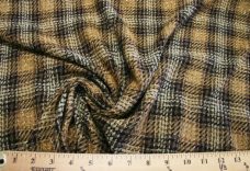 Brown Metallic Poly/Wool Plaid