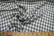 Black & White Loose Weave Poly/Wool Gingham