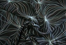Large Black Abstract Floral Rayon