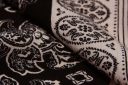 Black & Beige Bordered Paisley Crepe Rayon