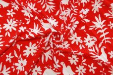 Folklore Floral Rayon Crepe - Red