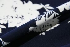 Large Navy & White Floral Silhouette Lightweight Poly