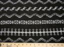 Black & Ivory Embroidered Boho Stripe Rayon Crepe