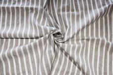 Lightweight Grey & White Stripe Linen