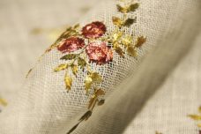 Embroidered Floral Linen Mesh
