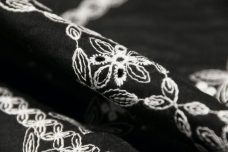 Black & White Floral Diamond Cotton Batiste Eyelet