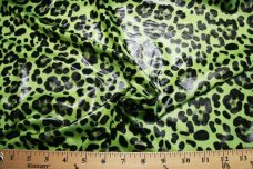 Shiny Cheetah Spandex - Lime