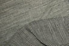 Black & Ivory Cotton/Linen Micro Houndstooth
