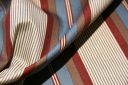 Various Stripe Polished Twill - Burgundy & Blue