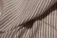 Navy & Beige Stripe Cotton Poplin