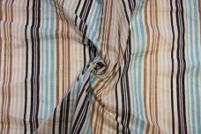 Large Multicolor Various Stripe Voile - Navy