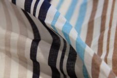 Large Multicolor Various Stripe Voile - Navy