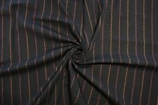 Black & Brown Mini Square Stripe Stretch Poplin