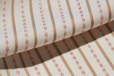 Embroidered Stripe Stretch Poplin - Latte & Red