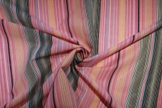 Various Stripe Silk Batiste - Salmon