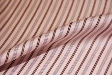 Polished Cotton Poplin Stripe - Pink & Burgundy