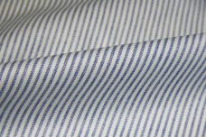 Micro Printed Chambray Stripe Cotton - Royal