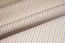 Pinstripe Stretch Poplin - Mango & Burgundy