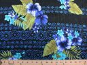 Hawaiian Floral Stripe Rayon Crepe