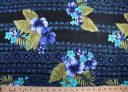 Hawaiian Floral Stripe Rayon Crepe