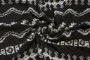 Black & Ivory Embroidered Boho Stripe Rayon Crepe