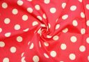 Watermelon Polkadot Polished Stretch Twill
