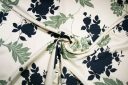 Large Navy & Sage Floral Lightweight Twill