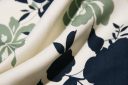 Large Navy & Sage Floral Lightweight Twill