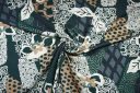 Large Teal Abstract Lightweight Twill