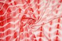 Red & White Geometric Tie-Dye Rayon Crepe