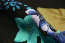 Hawaiian Floral Stripe Rayon Crepe