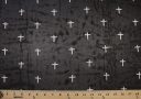 Small Cross Print Chiffon - Black & Dusty Blush