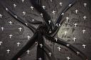 Small Cross Print Chiffon - Black & Dusty Blush