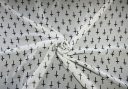 Small Cross Print Chiffon - White & Black